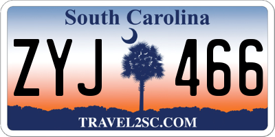 SC license plate ZYJ466