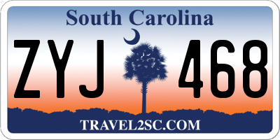 SC license plate ZYJ468