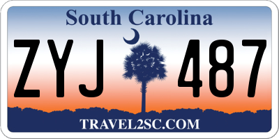 SC license plate ZYJ487
