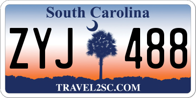 SC license plate ZYJ488