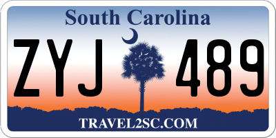 SC license plate ZYJ489