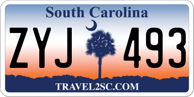 SC license plate ZYJ493