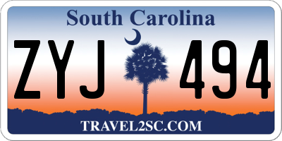 SC license plate ZYJ494