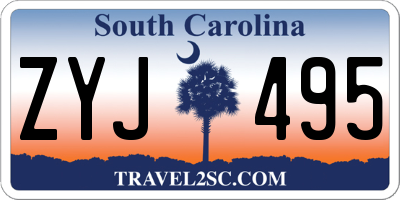 SC license plate ZYJ495