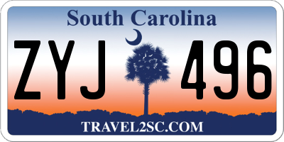 SC license plate ZYJ496