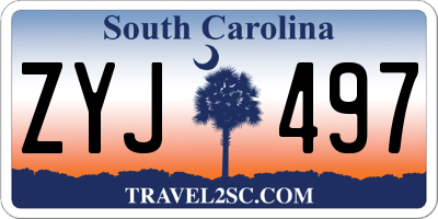 SC license plate ZYJ497