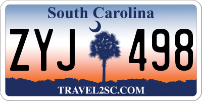 SC license plate ZYJ498