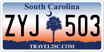 SC license plate ZYJ503