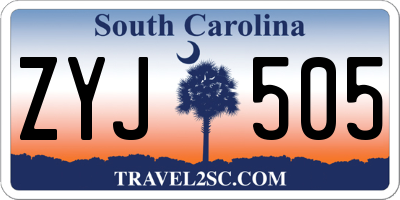 SC license plate ZYJ505