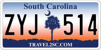 SC license plate ZYJ514