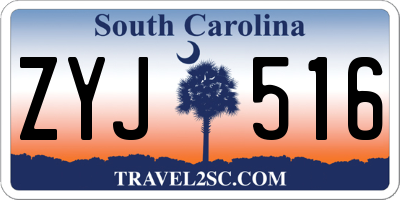 SC license plate ZYJ516