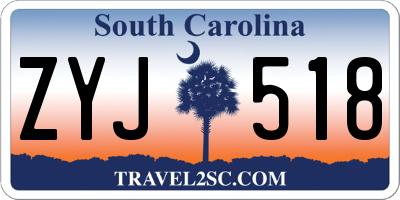 SC license plate ZYJ518