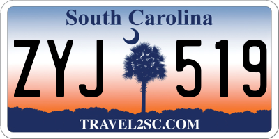 SC license plate ZYJ519