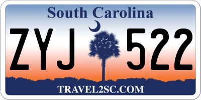 SC license plate ZYJ522