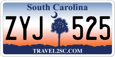 SC license plate ZYJ525