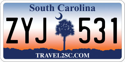 SC license plate ZYJ531