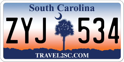 SC license plate ZYJ534
