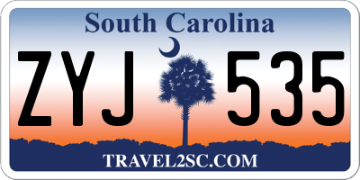 SC license plate ZYJ535