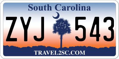 SC license plate ZYJ543