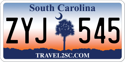 SC license plate ZYJ545