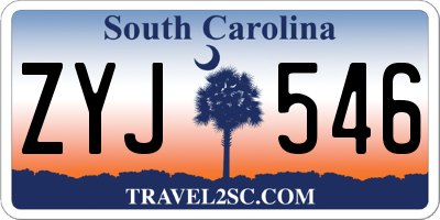 SC license plate ZYJ546