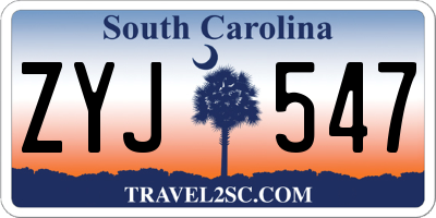 SC license plate ZYJ547