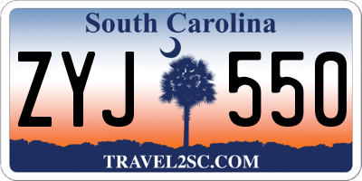 SC license plate ZYJ550