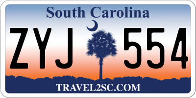 SC license plate ZYJ554