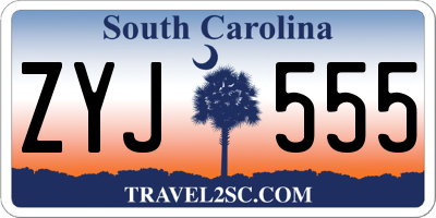 SC license plate ZYJ555