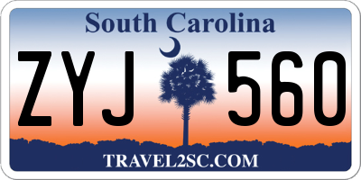 SC license plate ZYJ560