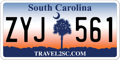 SC license plate ZYJ561