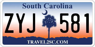 SC license plate ZYJ581