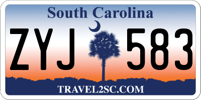 SC license plate ZYJ583