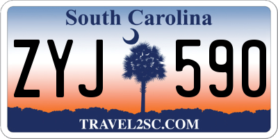 SC license plate ZYJ590