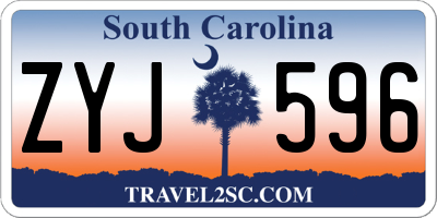 SC license plate ZYJ596