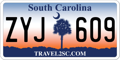 SC license plate ZYJ609