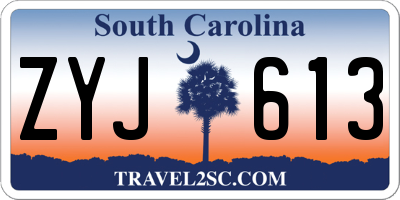 SC license plate ZYJ613