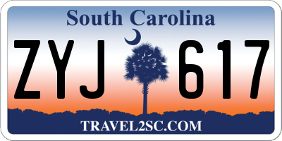 SC license plate ZYJ617