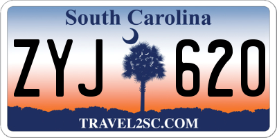 SC license plate ZYJ620