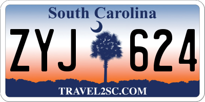 SC license plate ZYJ624