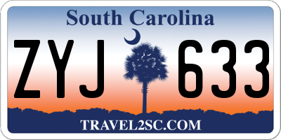 SC license plate ZYJ633