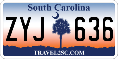 SC license plate ZYJ636