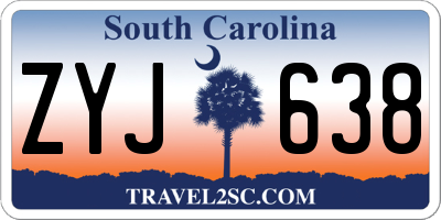 SC license plate ZYJ638