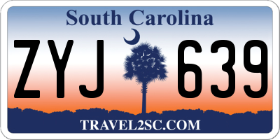 SC license plate ZYJ639