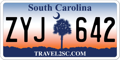 SC license plate ZYJ642