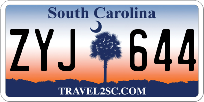 SC license plate ZYJ644