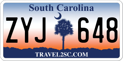 SC license plate ZYJ648