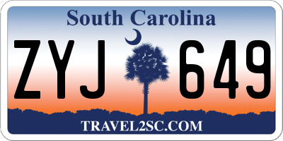 SC license plate ZYJ649