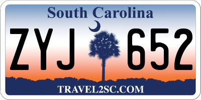 SC license plate ZYJ652