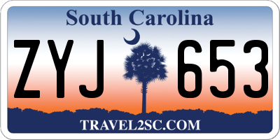 SC license plate ZYJ653